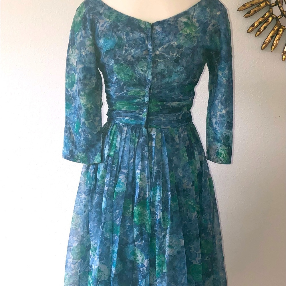 Vintage Custom made chiffon dress. Size Small. - Picture 5 of 10